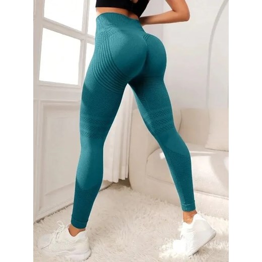 Legginsy damskie treningowe z efektem push-up - Zielony S ze sklepu Intimica.pl w kategorii Spodnie damskie - zdjęcie 179623272