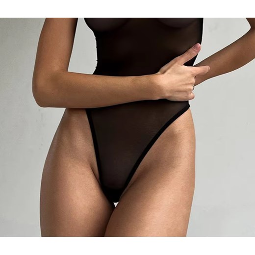 Prześwitujące body modelujące - Czarny S ze sklepu Intimica.pl w kategorii Body damskie - zdjęcie 179624744