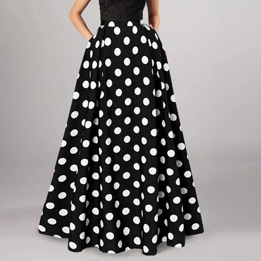 Spódnica maxi w grochy - Czarny S ze sklepu Intimica.pl w kategorii Spódnice - zdjęcie 179625983