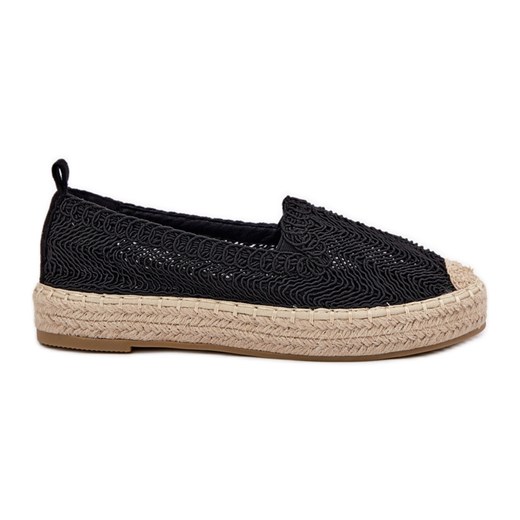 Espadryle Damskie Na Platformie Vinceza 17392 Czarne ze sklepu ButyModne.pl w kategorii Espadryle damskie - zdjęcie 179628100