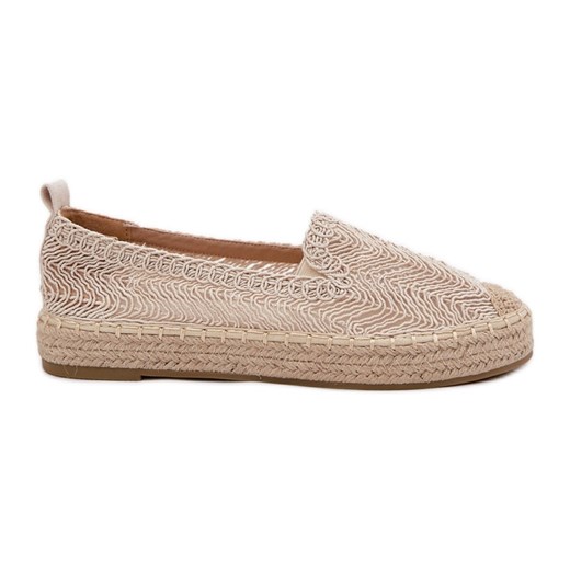Espadryle Damskie Na Platformie Vinceza 17392 Beżowe beżowy ze sklepu ButyModne.pl w kategorii Espadryle damskie - zdjęcie 179628101