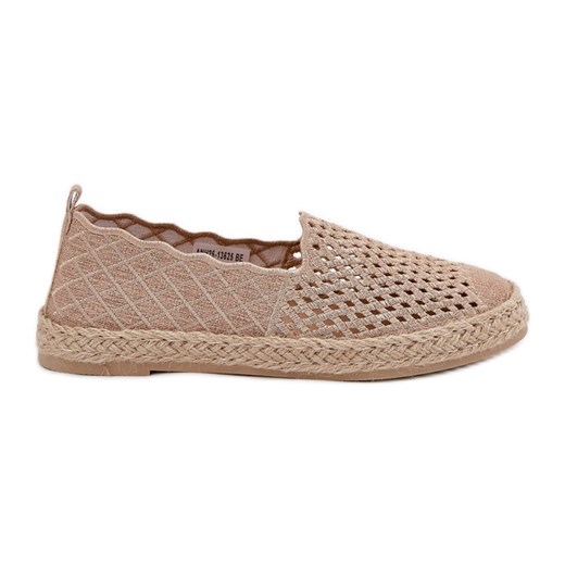 Espadryle Damskie Z Plecionką Vinceza 13625 Beżowe beżowy ze sklepu ButyModne.pl w kategorii Espadryle damskie - zdjęcie 179628104