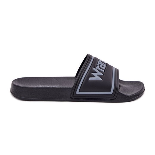 Klapki Męskie WRANGLER Averell Slider Men Low 20251042.25Y Czarne ze sklepu ButyModne.pl w kategorii Klapki męskie - zdjęcie 179628110
