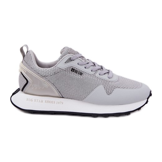 Sneakersy Męskie Na Platformie Big Star RR174358 Hi-Poly System Szare ze sklepu ButyModne.pl w kategorii Buty sportowe męskie - zdjęcie 179628112