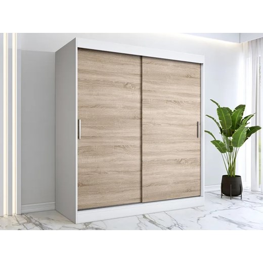 Szafa przesuwna 180 cm biel + dąb sonoma Oriok 4X Elior One Size Edinos.pl