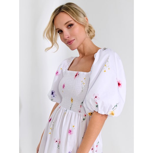 Sukienka Sinsay biała midi bawełniana 