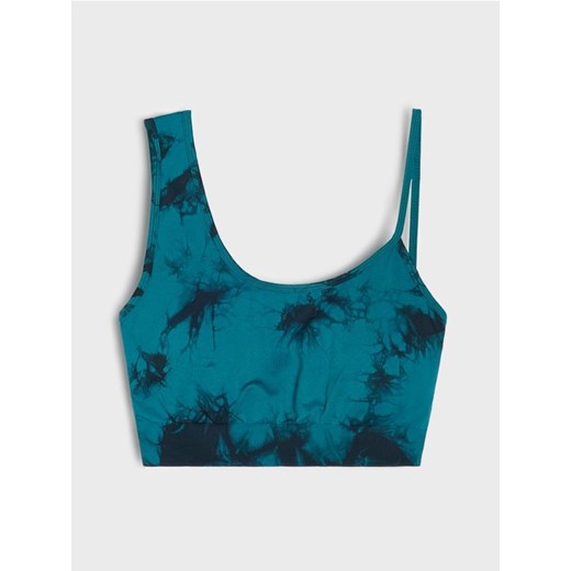 Sinsay - Top sportowy z asymetrycznymi ramiączkami - zielony Sinsay M/L Sinsay