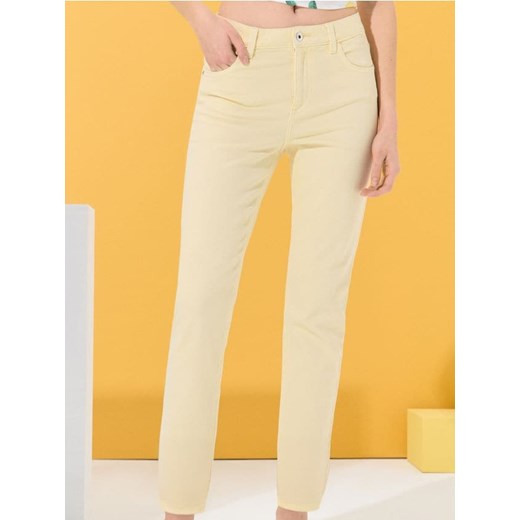 Sinsay - Spodnie straight slim - żółty ze sklepu Sinsay w kategorii Spodnie damskie - zdjęcie 179632694