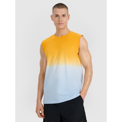 Męski top 4F 4FRSS25TSLEM231 - pomarańczowy ze sklepu Sportstylestory.com w kategorii T-shirty męskie - zdjęcie 179633074
