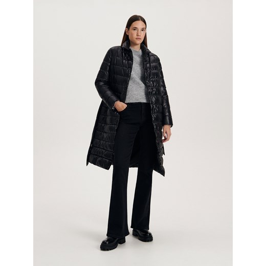 Reserved - Pikowany płaszcz - czarny Reserved S Reserved wyprzedaż