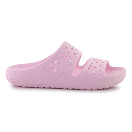 Klapki Crocs Classic Floral Cutout sandal 210966-6ZW różowe ze sklepu ButyModne.pl w kategorii Klapki damskie - zdjęcie 179636182