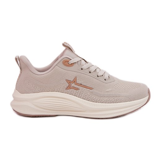 Buty Sportowe Sneakersy Damskie Big Star RR274A145 HI-POLY System Beżowe beżowy ze sklepu ButyModne.pl w kategorii Buty sportowe damskie - zdjęcie 179636223