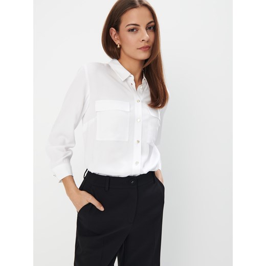 Mohito - Biała koszula z wiskozy - biały ze sklepu Mohito w kategorii Koszule damskie - zdjęcie 179638193