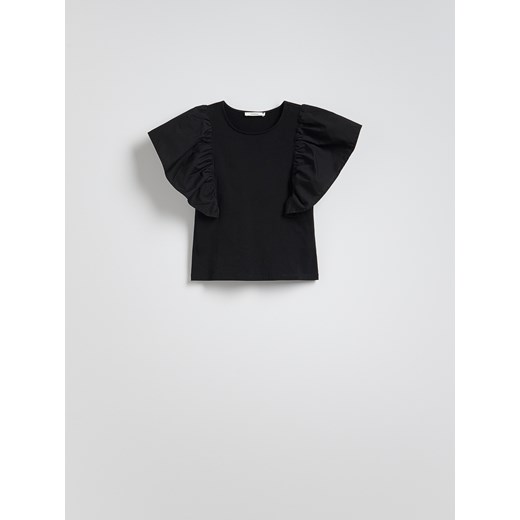 Reserved - Bluzka z falbankami - czarny Reserved M Reserved