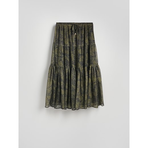 Reserved - Wzorzysta spódnica midi - wielobarwny Reserved XL Reserved