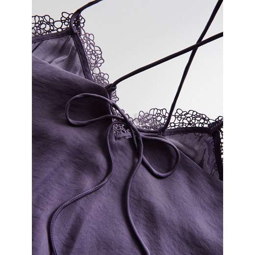 Reserved - Top z koronką - fioletowy Reserved L Reserved