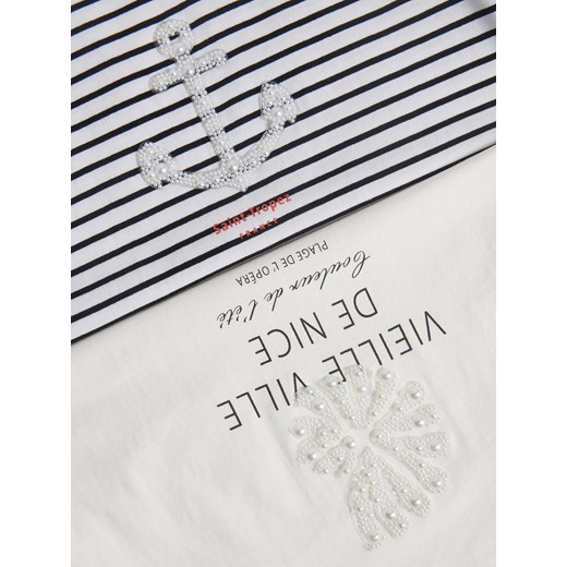 Reserved - T-shirt z aplikacją - wielobarwny Reserved M Reserved