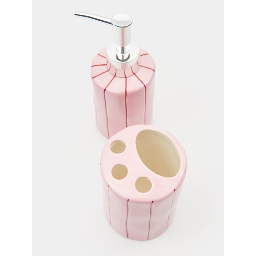 Sinsay - Zestaw: Dozownik na mydło i kubek na szczoteczki ręcznie malowany - Sinsay One Size Sinsay
