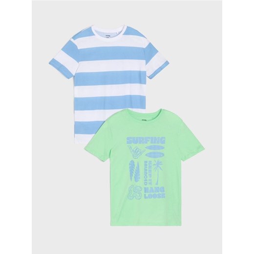 Sinsay - Koszulki z krótkim rękawem 2 pack - zielony ze sklepu Sinsay w kategorii T-shirty chłopięce - zdjęcie 179642620