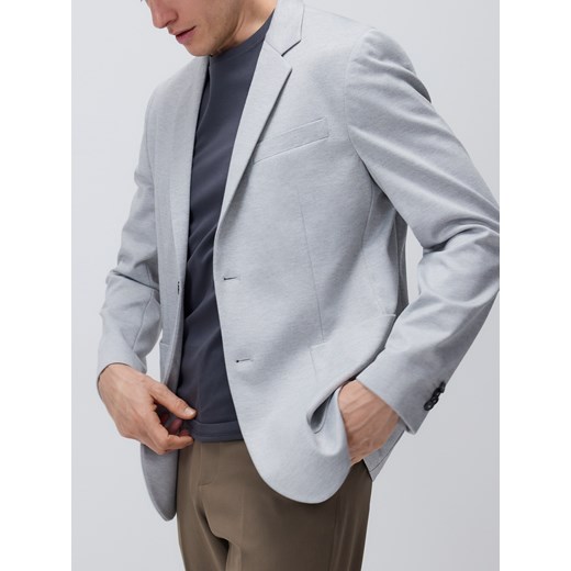 Reserved - Marynarka slim fit z domieszką wiskozy - jasnoszary ze sklepu Reserved w kategorii Marynarki męskie - zdjęcie 179644661