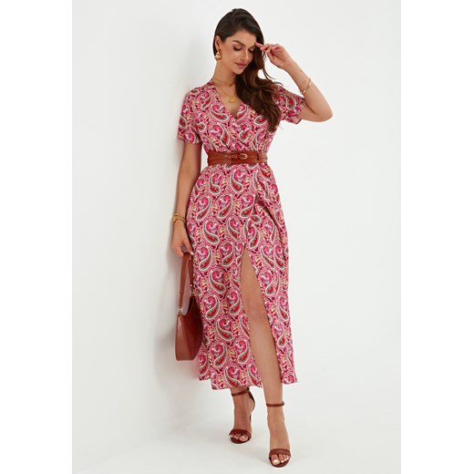 Sukienka maxi w stylu boho krótki rękaw ze sklepu Jacinshop w kategorii Sukienki - zdjęcie 179645974