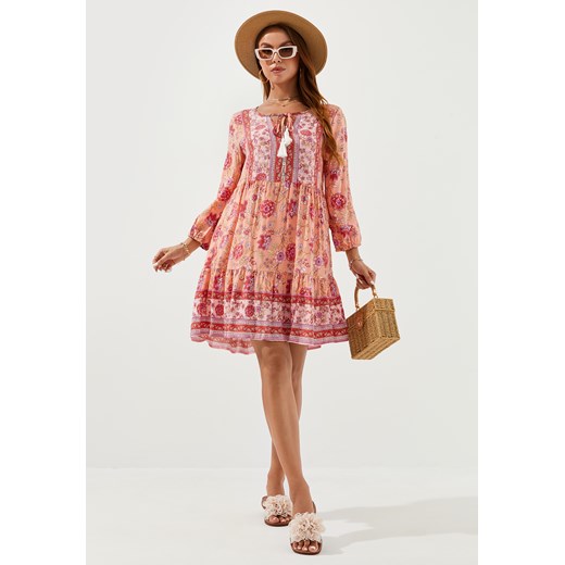 Sukienka mini w stylu boho z długim rękawem ze sklepu Jacinshop w kategorii Sukienki - zdjęcie 179645984