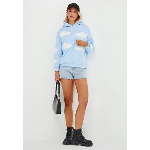 Bluza w chmurki z długim rękawem ze sklepu Jacinshop w kategorii Bluzy damskie - zdjęcie 179646181