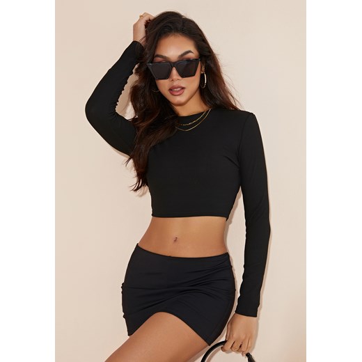 Crop top z długim rękawem ze sklepu Jacinshop w kategorii Bluzki damskie - zdjęcie 179646220