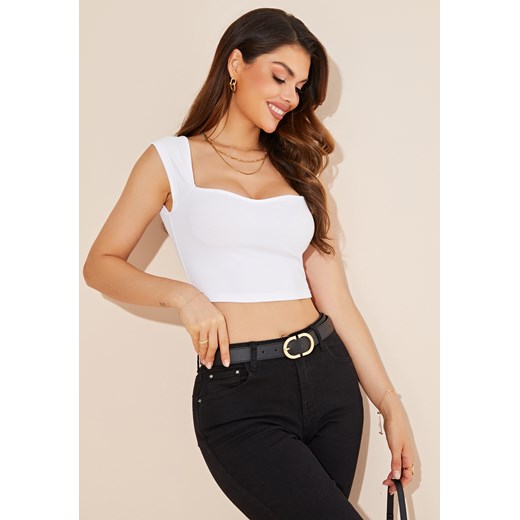 Crop top na szerokich ramiączkach ze sklepu Jacinshop w kategorii Bluzki damskie - zdjęcie 179646230