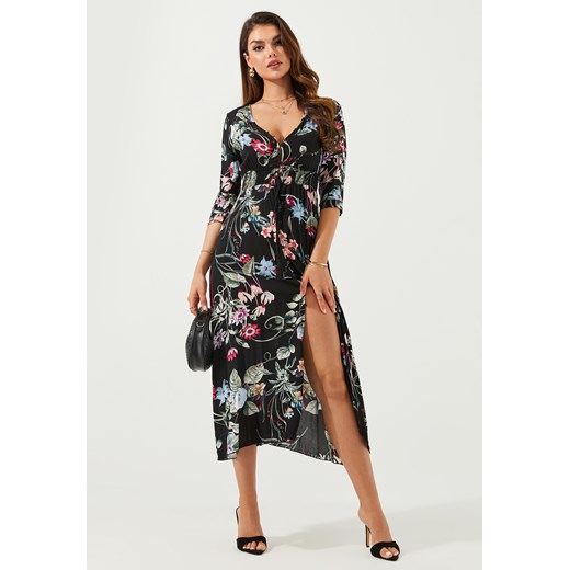 Sukienka z krótkim rękawem i dekoltem V-neck ze sklepu Jacinshop w kategorii Sukienki - zdjęcie 179646582
