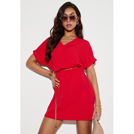 Sukienka z krótkim rękawem i dekoltem V-neck ze sklepu Jacinshop w kategorii Sukienki - zdjęcie 179646620