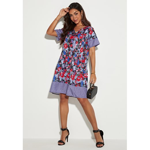 Sukienka z krótkim rękawem i dekoltem V-neck ze sklepu Jacinshop w kategorii Sukienki - zdjęcie 179646621