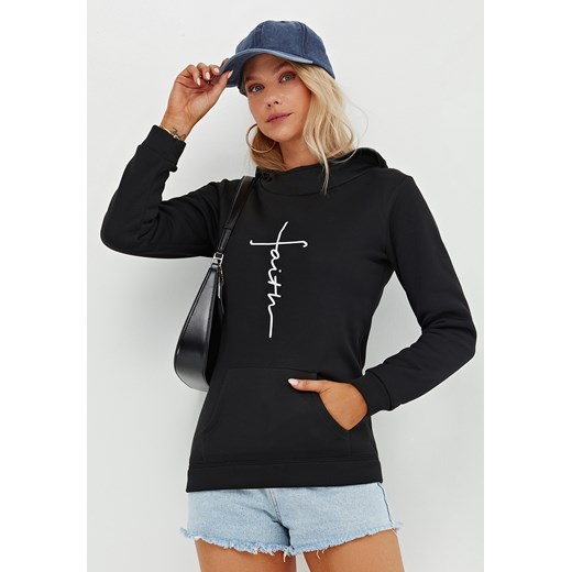 Bluza kangurka z kapturem i napisem ze sklepu Jacinshop w kategorii Bluzy damskie - zdjęcie 179647434