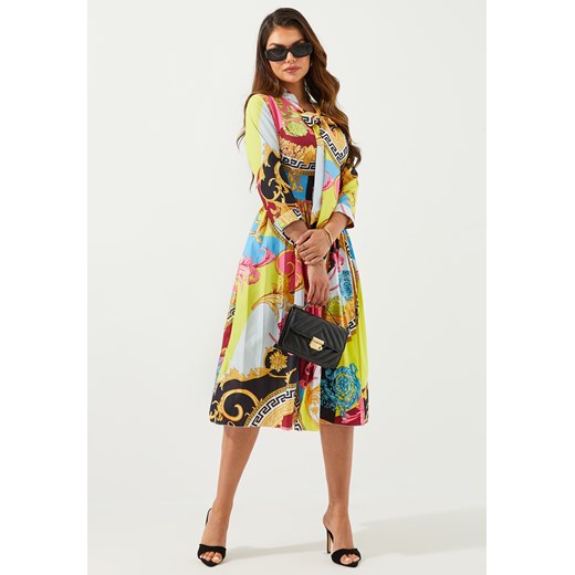 Sukienka maxi w antyczne wzory długi rękaw ze sklepu Jacinshop w kategorii Sukienki - zdjęcie 179648444