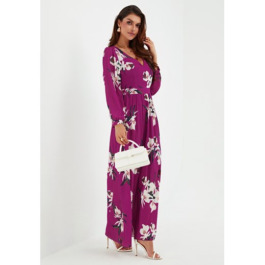 Sukienka maxi z długim rękawem w duże kwiaty ze sklepu Jacinshop w kategorii Sukienki - zdjęcie 179648490