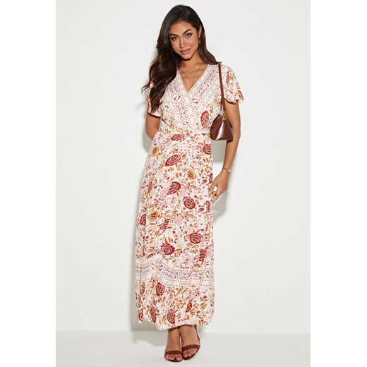 Sukienka maxi z krótkim rękawem w stylu boho ze sklepu Jacinshop w kategorii Sukienki - zdjęcie 179648563