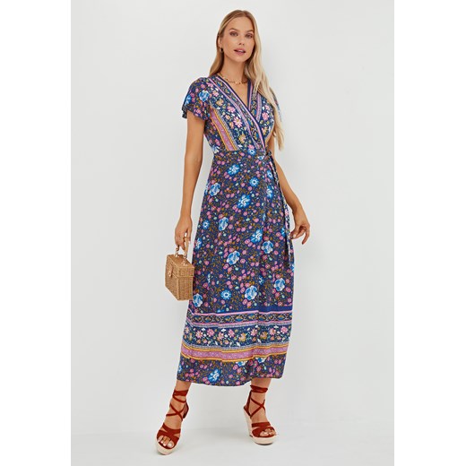 Sukienka maxi z krótkim rękawem w stylu boho ze sklepu Jacinshop w kategorii Sukienki - zdjęcie 179648580