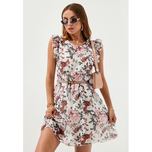 Sukienka bez rękawów mini w kwiaty ze sklepu Jacinshop w kategorii Sukienki - zdjęcie 179650642