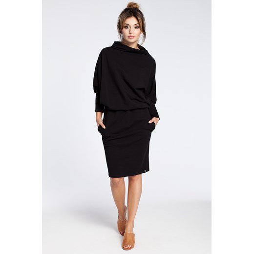 Stylowa sukienka mini z rękawami kimono - czarna ze sklepu Cudmoda w kategorii Sukienki - zdjęcie 179651411