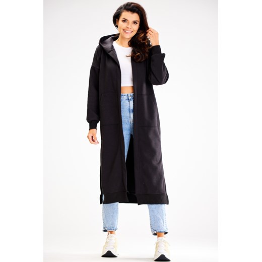 Bluza typu parka z kapturem i kieszeniami - czarna ze sklepu Cudmoda w kategorii Bluzy damskie - zdjęcie 179651520