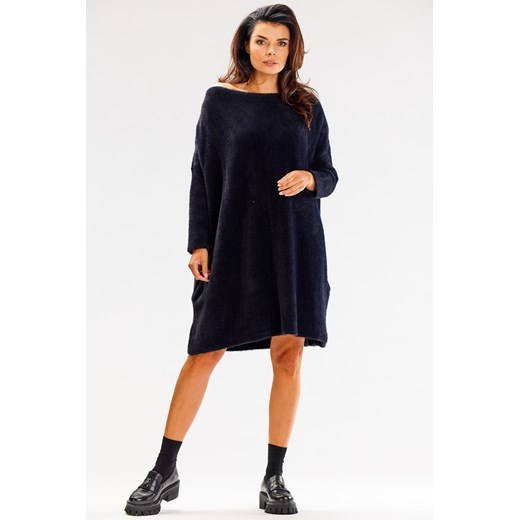 Sukienka oversize z długimi rękawami - czarna ze sklepu Cudmoda w kategorii Sukienki - zdjęcie 179651533