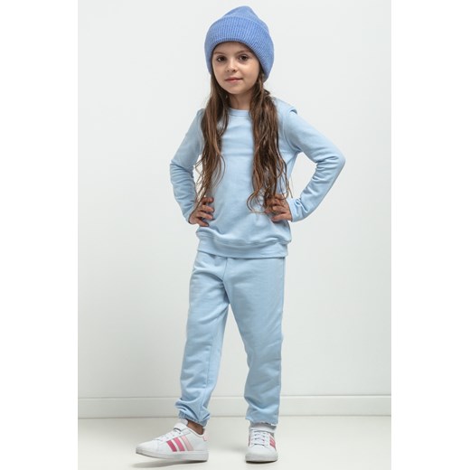 Prosta bluza ze stójką dla dziewczynki - jasnoniebieska ze sklepu Cudmoda w kategorii Bluzy dziewczęce - zdjęcie 179651974