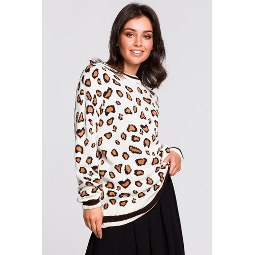 Sweter w lamparcie cętki - model 2 ze sklepu Cudmoda w kategorii Swetry damskie - zdjęcie 179652643