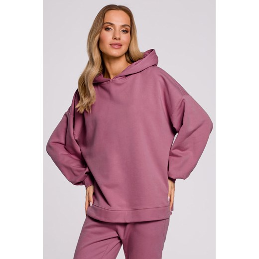 Bluza oversize z kapturem – wrzosowa ze sklepu Cudmoda w kategorii Bluzy damskie - zdjęcie 179654131