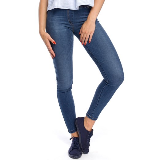 Eleganckie jeansowe spodnie z kieszeniami ze sklepu Cudmoda w kategorii Jeansy damskie - zdjęcie 179655000