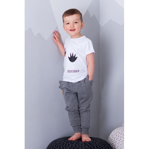Koszulka z krótkim rękawem i nadrukiem - biało-czarna ze sklepu Cudmoda w kategorii T-shirty chłopięce - zdjęcie 179655341