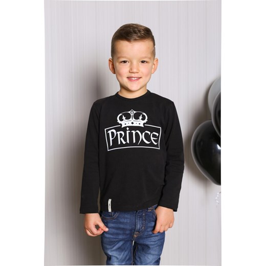 Dresowa bluzka z nadrukiem - czarna ze sklepu Cudmoda w kategorii T-shirty chłopięce - zdjęcie 179655360