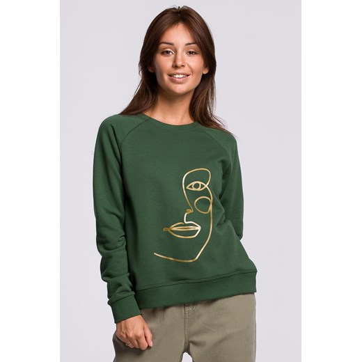Stylowa bluza z nadrukiem - trawiasta ze sklepu Cudmoda w kategorii Bluzy damskie - zdjęcie 179655831