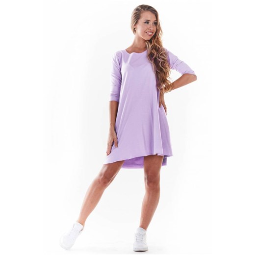 Zwiewna sukienka mini - fioletowa ze sklepu Cudmoda w kategorii Sukienki - zdjęcie 179655924