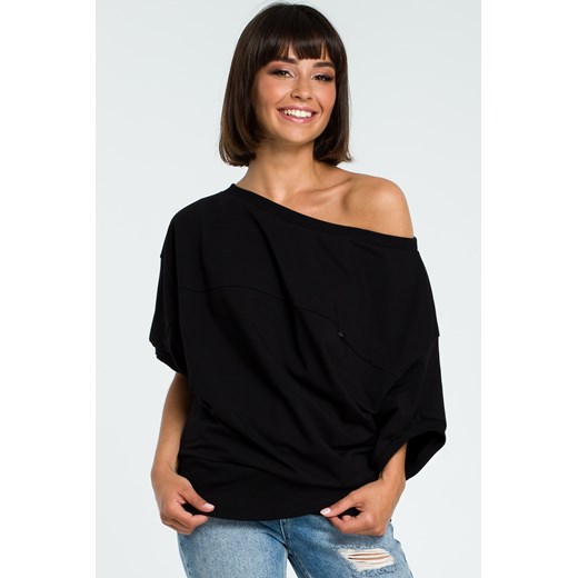 Bluza oversize z rękawem kimono - czarna ze sklepu Cudmoda w kategorii Bluzy damskie - zdjęcie 179656030